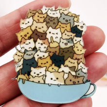 Load image into Gallery viewer, Stacked Cat Acrylic Badge Icons