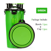 Load image into Gallery viewer, 2 in 1 Pet Water Bottle Food Container With Folding Silicone