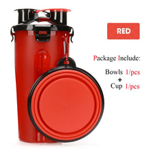 Load image into Gallery viewer, 2 in 1 Pet Water Bottle Food Container With Folding Silicone