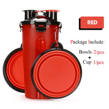 Load image into Gallery viewer, 2 in 1 Pet Water Bottle Food Container With Folding Silicone