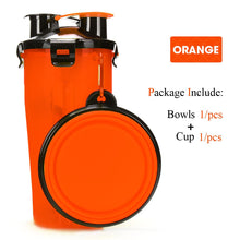 Load image into Gallery viewer, 2 in 1 Pet Water Bottle Food Container With Folding Silicone
