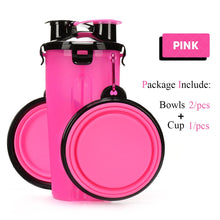 Load image into Gallery viewer, 2 in 1 Pet Water Bottle Food Container With Folding Silicone