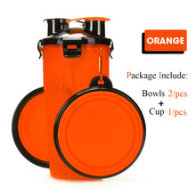Load image into Gallery viewer, 2 in 1 Pet Water Bottle Food Container With Folding Silicone