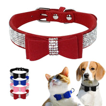 Load image into Gallery viewer, Puppy Cat Collars Adjustable Leather Bowknot