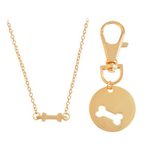 Load image into Gallery viewer, Dog Bone Charm Necklace And Collar Matching Jewelry