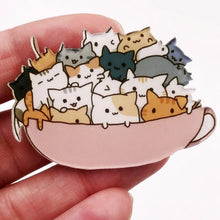 Load image into Gallery viewer, Stacked Cat Acrylic Badge Icons