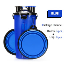 Load image into Gallery viewer, 2 in 1 Pet Water Bottle Food Container With Folding Silicone
