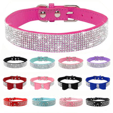 Load image into Gallery viewer, Puppy Cat Collars Adjustable Leather Bowknot