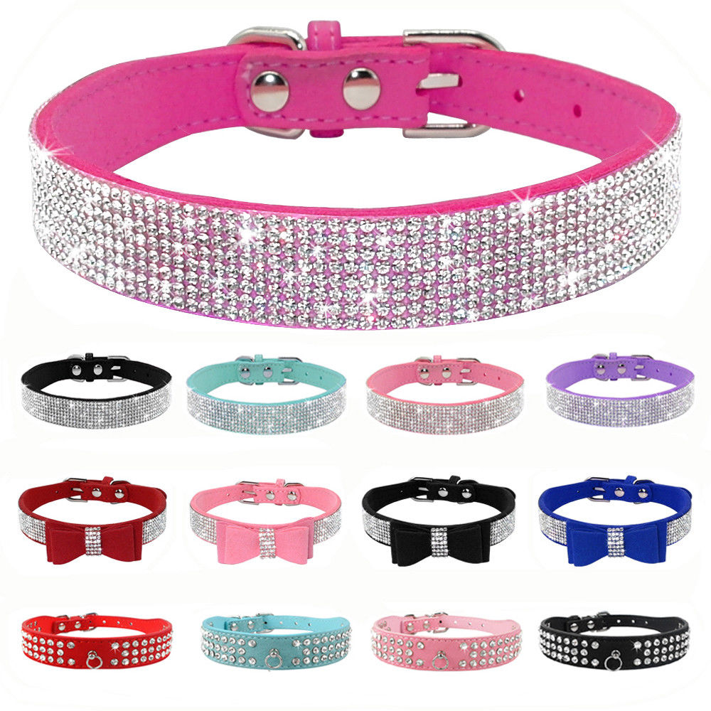 Puppy Cat Collars Adjustable Leather Bowknot
