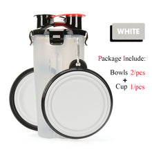 Load image into Gallery viewer, 2 in 1 Pet Water Bottle Food Container With Folding Silicone
