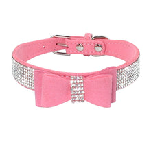 Load image into Gallery viewer, Puppy Cat Collars Adjustable Leather Bowknot