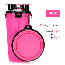 Load image into Gallery viewer, 2 in 1 Pet Water Bottle Food Container With Folding Silicone