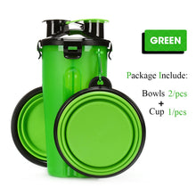 Load image into Gallery viewer, 2 in 1 Pet Water Bottle Food Container With Folding Silicone